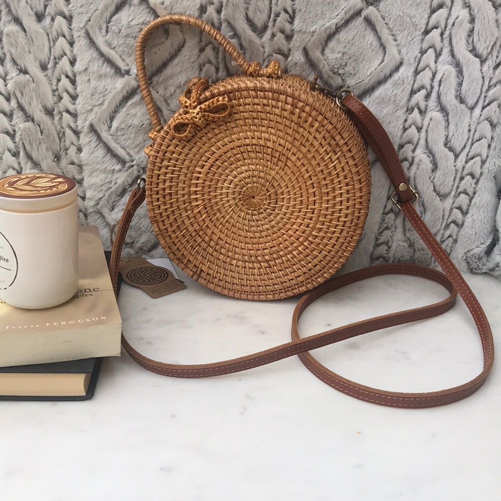 Rattan Crossbody Round Wicker Bali Bag